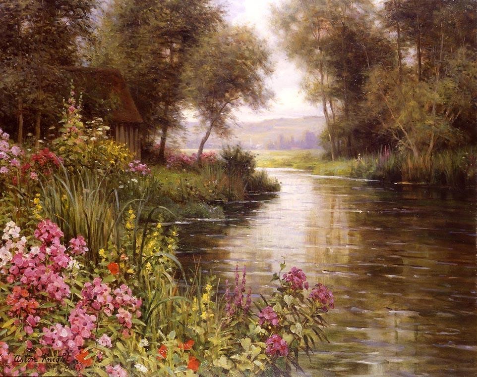 Louis Aston Knight Fleur au bord de la Riviere